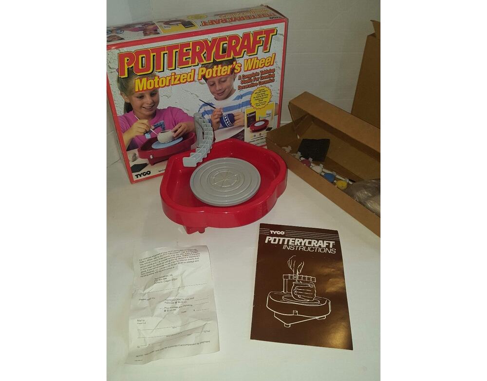 Vintage 1990's Tyco Potterycraft Motorized Potter's wheel Kids Craft Like New
